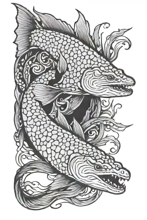 sturgeon tattoo design idea