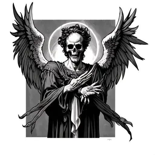 hands of God of death angel  tattoo design idea