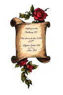 Scroll With Birthdate inside tattoo design idea