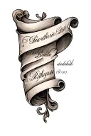 Scroll With Birthdate inside tattoo design idea