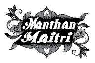 "Manthan Maitri" Two Names Combined tattoo design idea