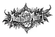 "Manthan Maitri" Two Names Combined tattoo design idea