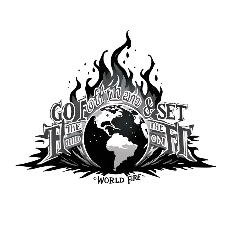 "Go forth & set the world on fi" Go forth and set the world on fire tattoo design idea