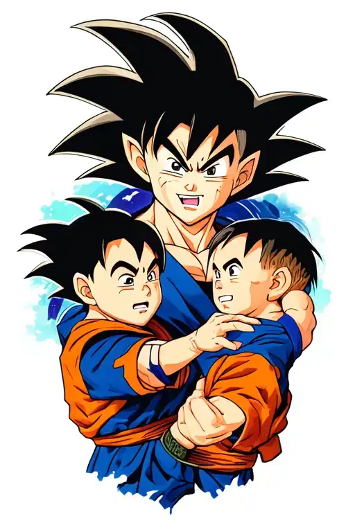 goku gohan and goten father son tattoo tattoo design idea