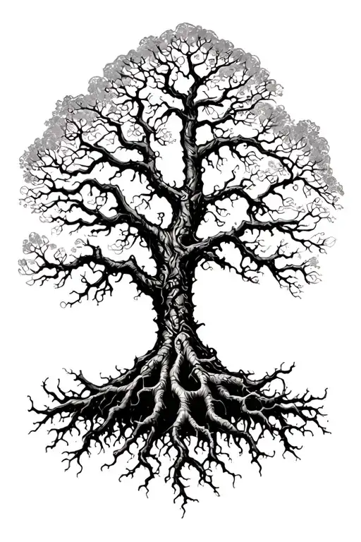 poison tree growing roots tattoo design idea