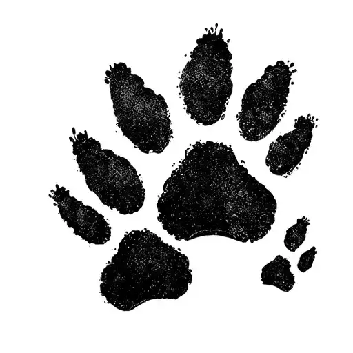 2 cat paw prints and 1 dog paw print in a circle tattoo design idea