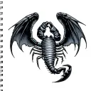 Scorpion with wings tattoo design idea