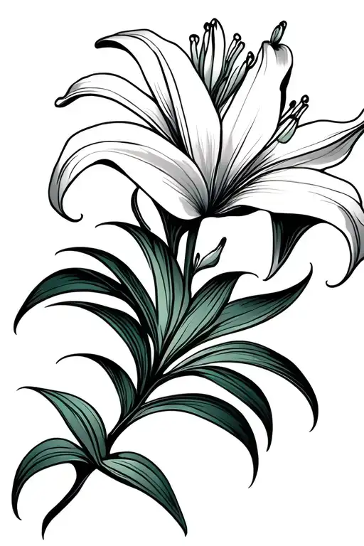 lily flower tattoo design idea