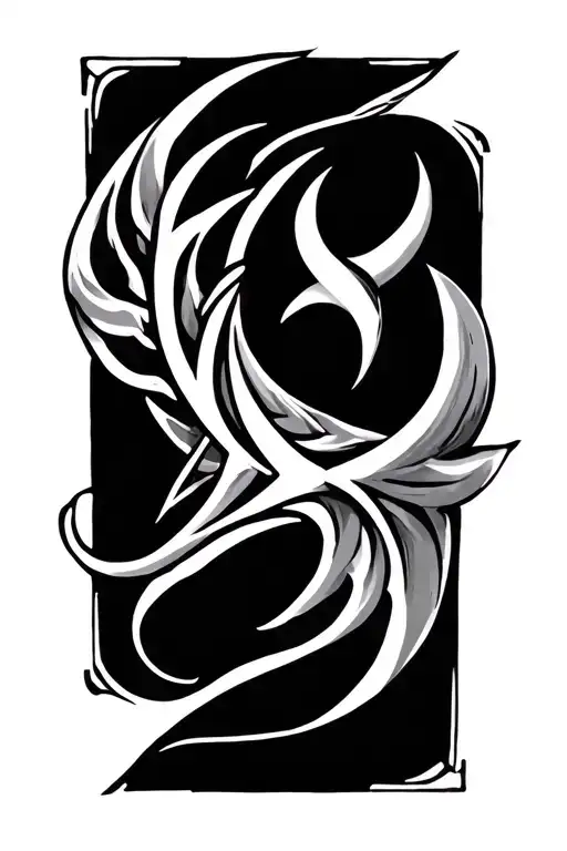 viking runes and tribal pattern tattoo design idea