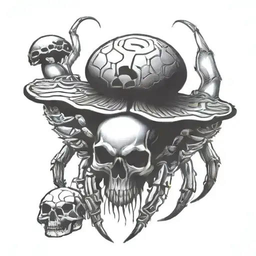 scorpion with skull  tattoo design idea