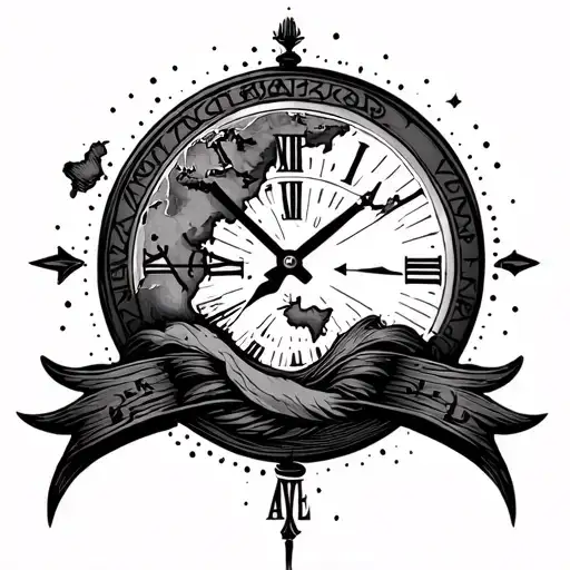 Tattoo about Life,time,travel with directions tattoo design idea