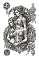 a virgin a libra a scorpio and twins tattoo design idea