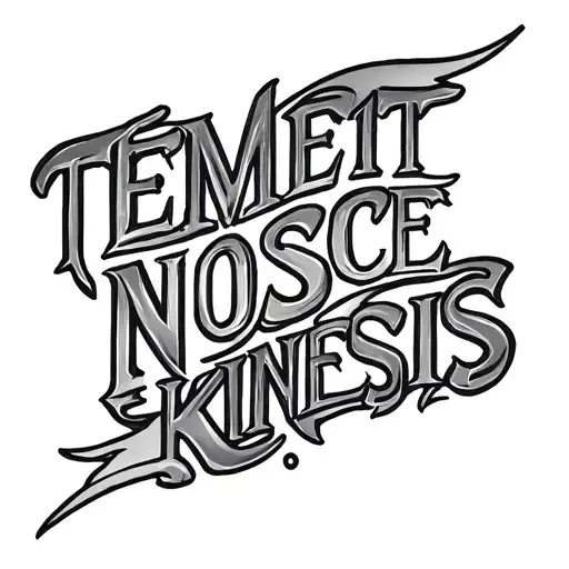 2 phrases "TEMET NOSCE" and "Kinesis" tattoo design idea