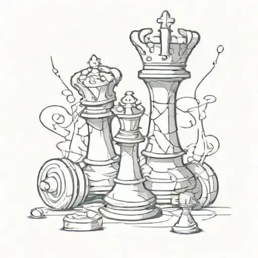 Broken king chess piece as a tattoo stancil tattoo design idea