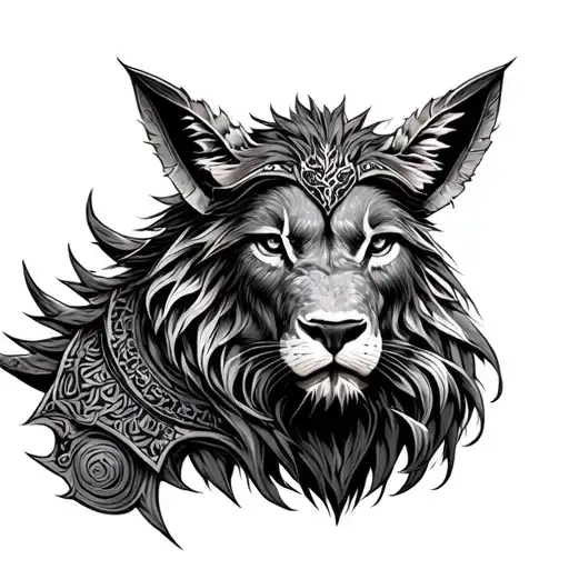 Warrior, healer of the animals, L o b tattoo design idea
