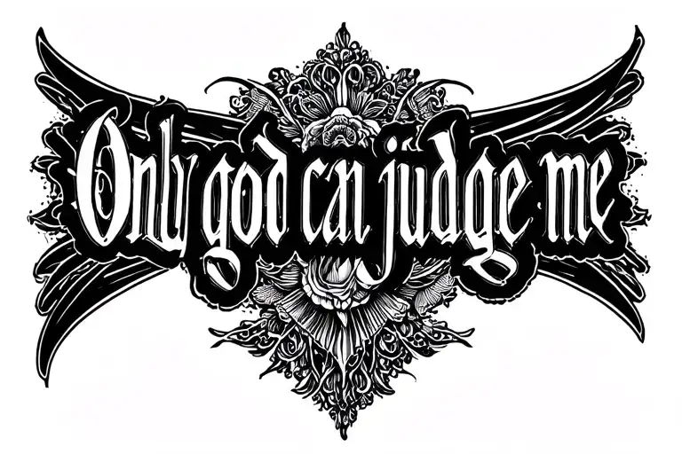 "Only god can judge me " cesar tattoo design idea