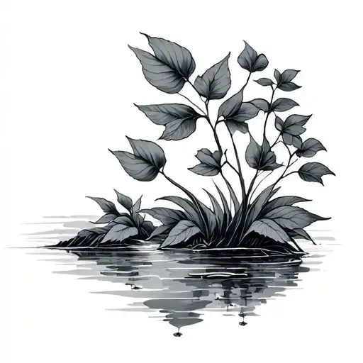 nature, small, black tattoo design idea