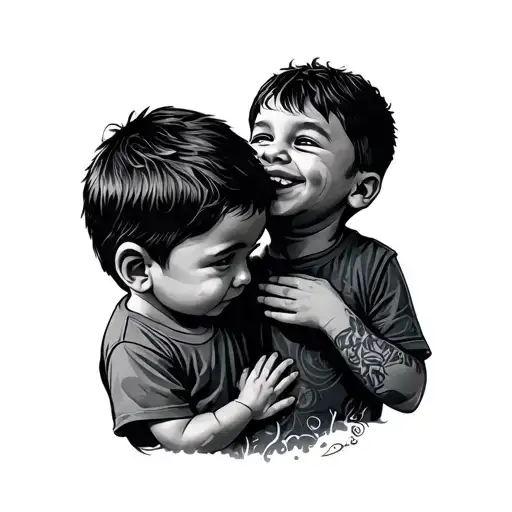 Child Dad tattoo design idea