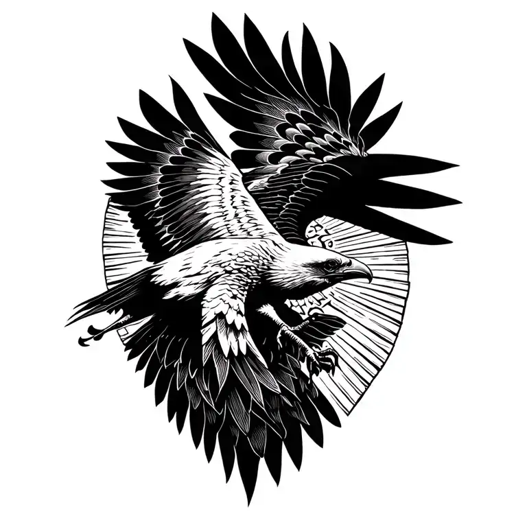 Mapuche Condor Soaring tattoo design idea