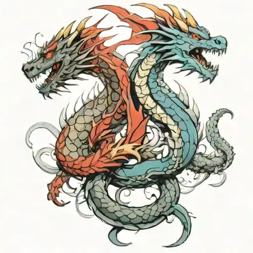 dragon neck tattoo design idea