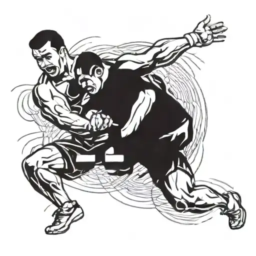 Sports-life, freestyle wrestling, judo, gym tattoo design idea