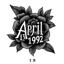 birth date april 13 1992 tattoo design idea