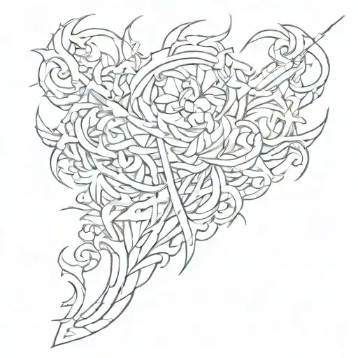 cover a v-shaped scar tattoo design idea