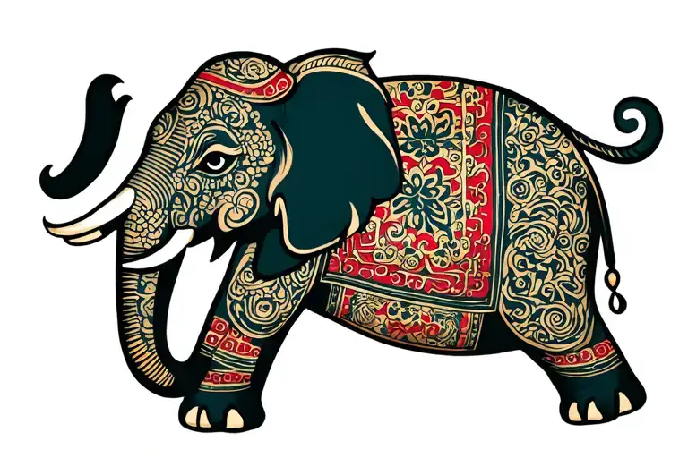 hmong elephant tattoo design idea