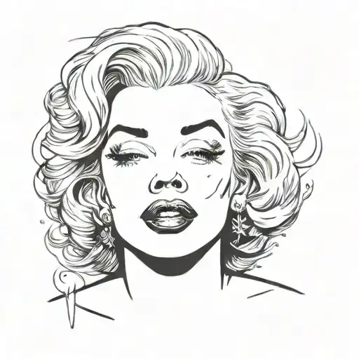 Marylin Monroe fine line tattoo design idea