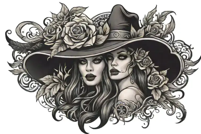 Witchy  tattoo design idea