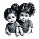 German for mom and 2 kids tattoo design idea