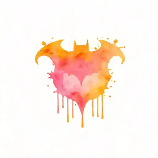 pink Batman logo tattoo design idea