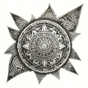 Aztec calendar with a modern twist tattoo design idea