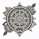 Aztec calendar with a modern twist tattoo design idea