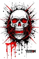 "YOTATON" skull inside a pentagram tattoo design idea