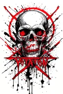 "YOTATON" skull inside a pentagram tattoo design idea