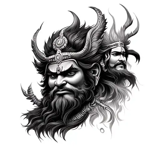 Narasimha, kali maa and shiva tattoo tattoo design idea