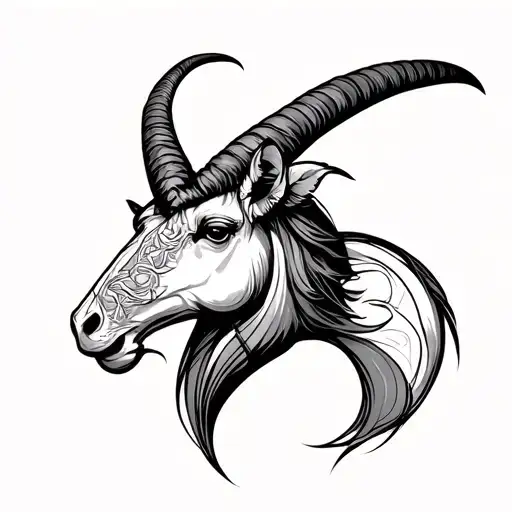 capricorn zodiac sign tattoo design idea