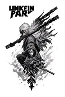 Linkin park logo merged anime naruto, star wars, lord of the rings tattoo design idea