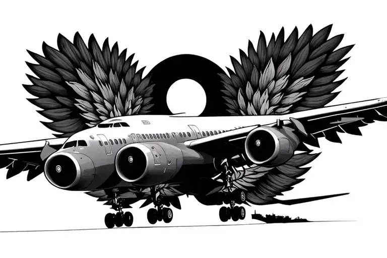 767 takeoff tattoo design idea