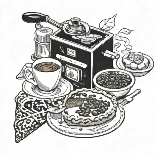 Biltong, Espresso Maker and a Pie tattoo design idea