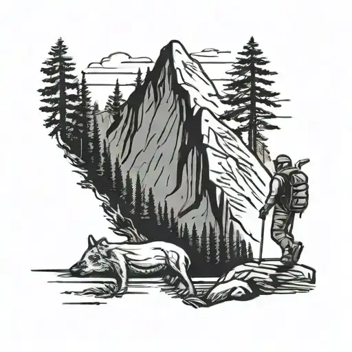 Hiker sign inside national parks arrowhead tattoo design idea