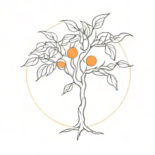 Orange Tree tattoo design idea
