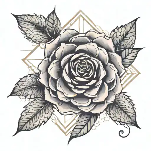 rose mandala design incorporating elements tattoo design idea