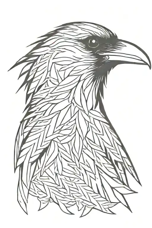 raven head tattoo design idea