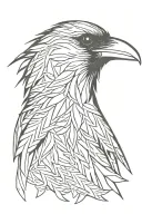 raven head tattoo design idea