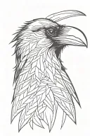 raven head tattoo design idea