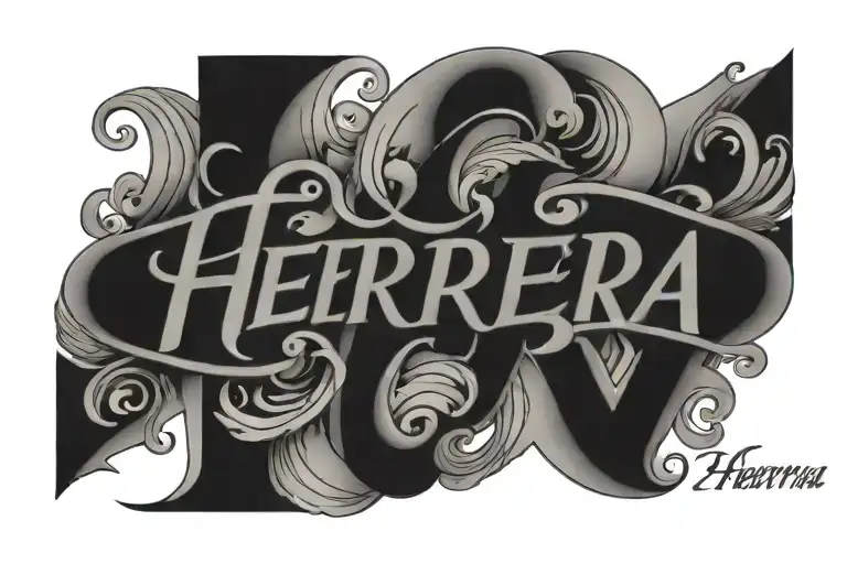 Herrera last name tattoo design idea