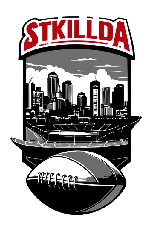 StKilda football club, Melbourne skyline, Walter.  burley griffin artwork tattoo design idea