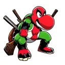 yoshi deadpool full color tattoo design idea